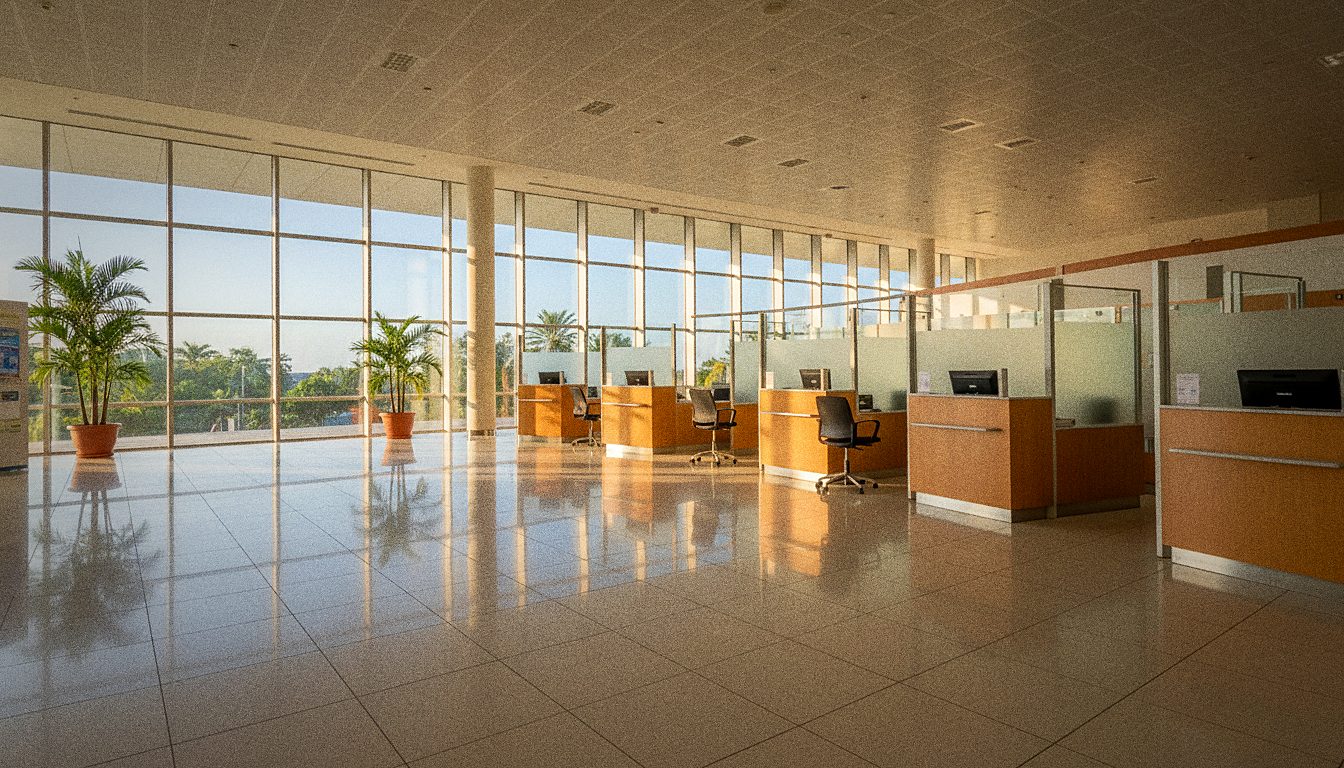 Comptoir de location de voiture dans le hall d'arrivée de l'aéroport Sir Seewoosagur Ramgoolam à Maurice